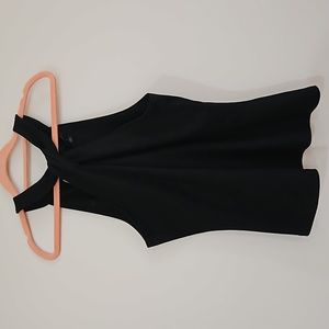 Halogen Criss-Cross Black Halter Top - Size M